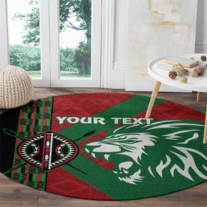 Afro Kenya Rugby Custom Round Carpet Go Lionesses - African Pattern