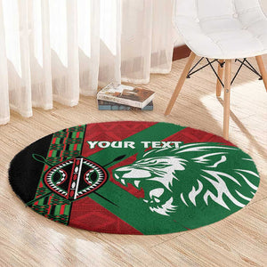 Afro Kenya Rugby Custom Round Carpet Go Lionesses - African Pattern