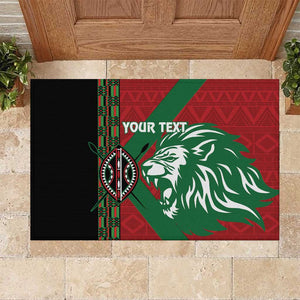 Afro Kenya Rugby Custom Rubber Doormat Go Lionesses - African Pattern