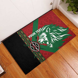 Afro Kenya Rugby Custom Rubber Doormat Go Lionesses - African Pattern