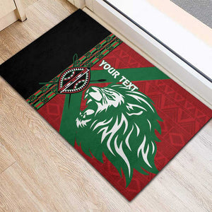 Afro Kenya Rugby Custom Rubber Doormat Go Lionesses - African Pattern