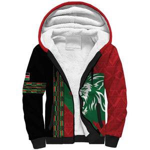 Afro Kenya Rugby Custom Sherpa Hoodie Go Lionesses - African Pattern