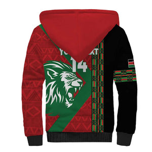 Afro Kenya Rugby Custom Sherpa Hoodie Go Lionesses - African Pattern