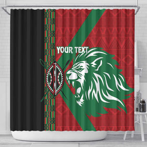 Afro Kenya Rugby Custom Shower Curtain Go Lionesses - African Pattern