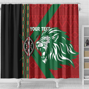 Afro Kenya Rugby Custom Shower Curtain Go Lionesses - African Pattern