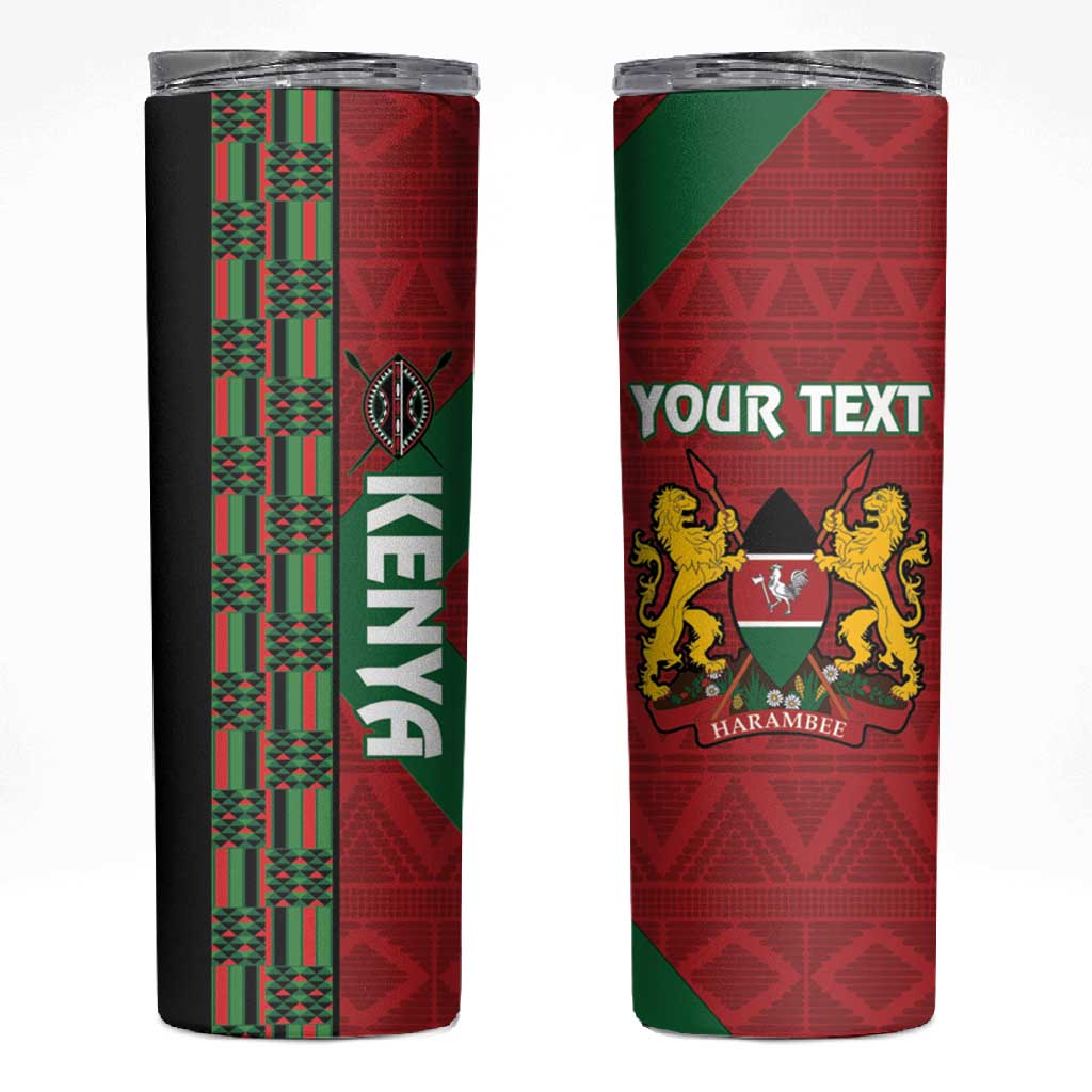 Afro Kenya Rugby Custom Skinny Tumbler Go Lionesses - African Pattern