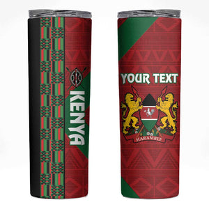 Afro Kenya Rugby Custom Skinny Tumbler Go Lionesses - African Pattern