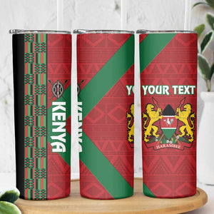 Afro Kenya Rugby Custom Skinny Tumbler Go Lionesses - African Pattern