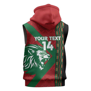 Afro Kenya Rugby Custom Sleeveless Zip Hoodie Go Lionesses - African Pattern - African Pride