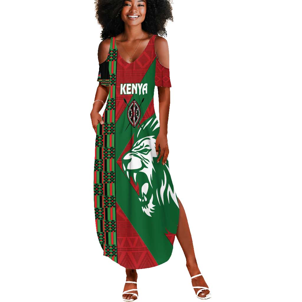 Afro Kenya Rugby Custom Summer Maxi Dress Go Lionesses - African Pattern