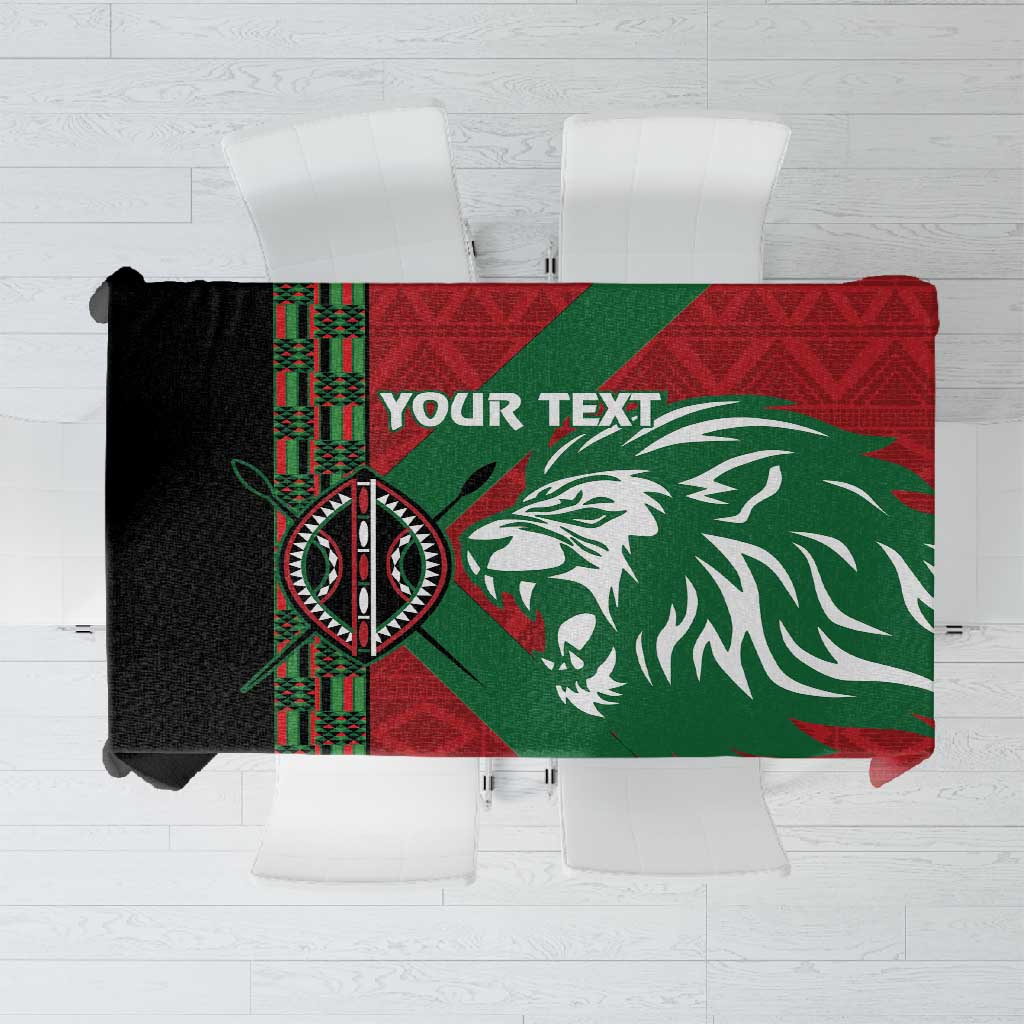 Afro Kenya Rugby Custom Tablecloth Go Lionesses - African Pattern