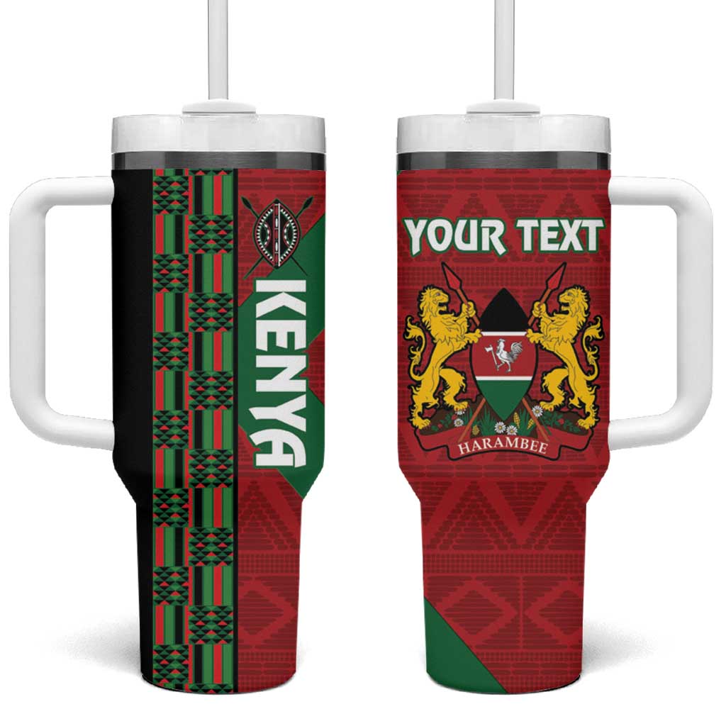 Afro Kenya Rugby Custom Tumbler With Handle Go Lionesses - African Pattern