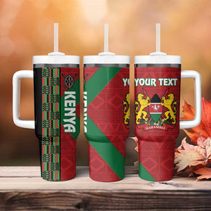 Afro Kenya Rugby Custom Tumbler With Handle Go Lionesses - African Pattern