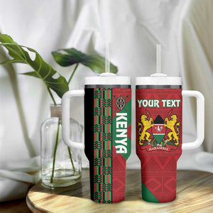 Afro Kenya Rugby Custom Tumbler With Handle Go Lionesses - African Pattern