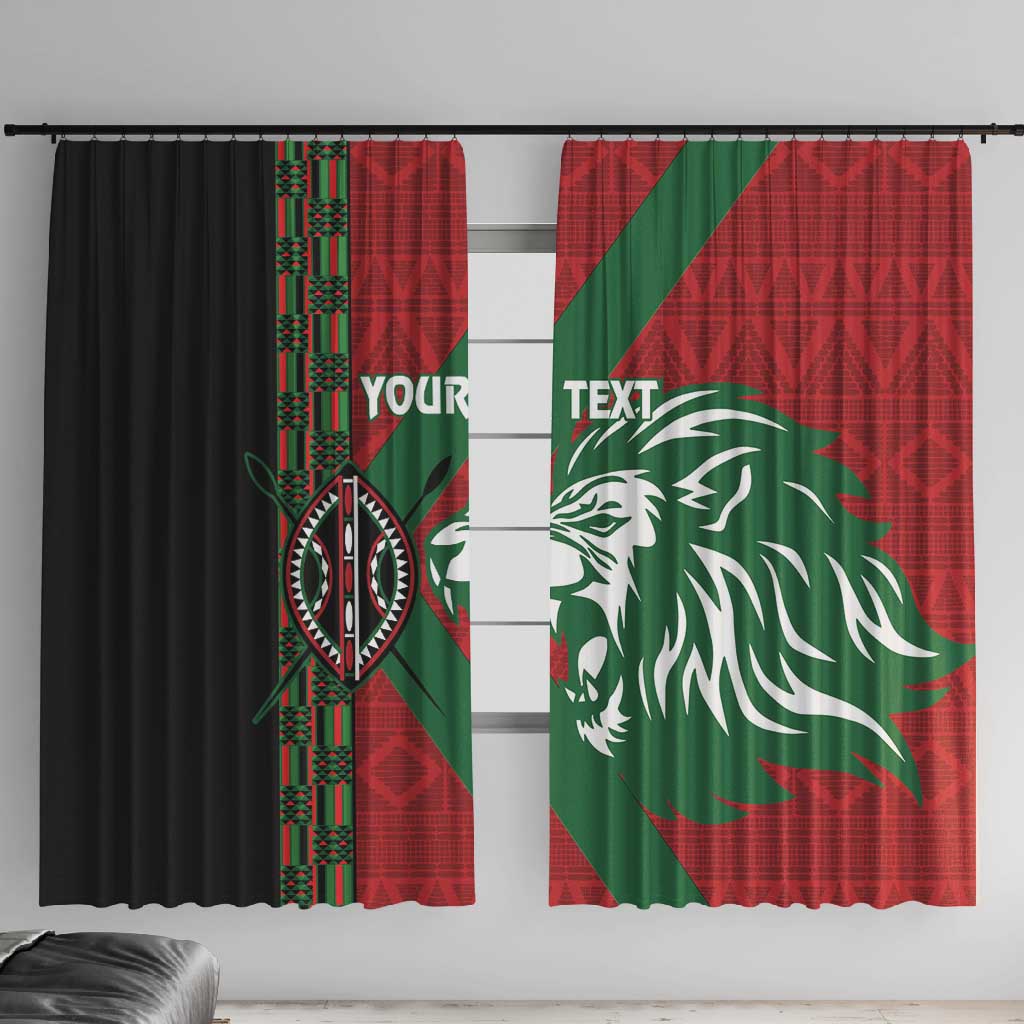 Afro Kenya Rugby Custom Window Curtain Go Lionesses - African Pattern