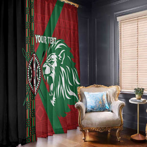 Afro Kenya Rugby Custom Window Curtain Go Lionesses - African Pattern