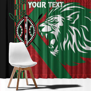 Afro Kenya Rugby Custom Window Curtain Go Lionesses - African Pattern