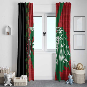 Afro Kenya Rugby Custom Window Curtain Go Lionesses - African Pattern