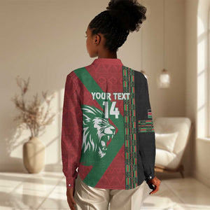 Afro Kenya Rugby Custom Women Casual Shirt Go Lionesses - African Pattern