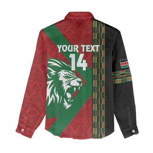 Afro Kenya Rugby Custom Women Casual Shirt Go Lionesses - African Pattern