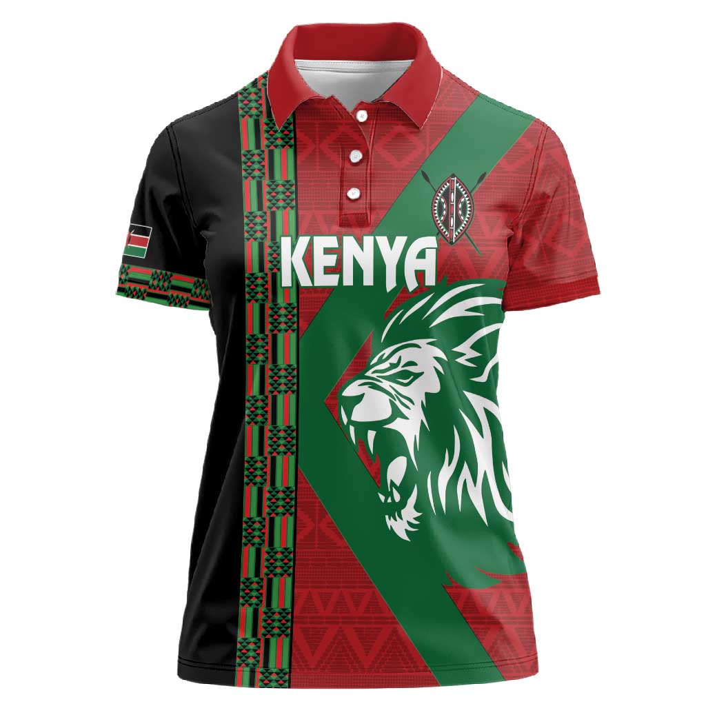 Afro Kenya Rugby Custom Women Polo Shirt Go Lionesses - African Pattern