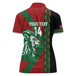 Afro Kenya Rugby Custom Women Polo Shirt Go Lionesses - African Pattern