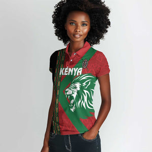 Afro Kenya Rugby Custom Women Polo Shirt Go Lionesses - African Pattern