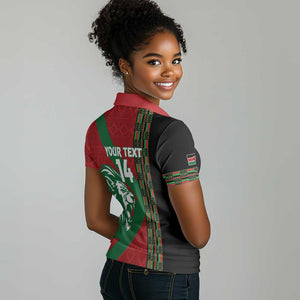 Afro Kenya Rugby Custom Women Polo Shirt Go Lionesses - African Pattern