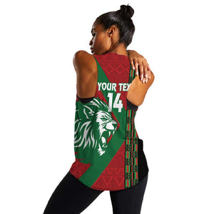 Afro Kenya Rugby Custom Women Racerback Tank Go Lionesses - African Pattern