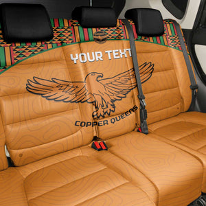 Custom Zambia Football Back Car Seat Cover Copper Queens Kente Pattern