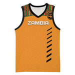 Custom Zambia Football Basketball Jersey Copper Queens Kente Pattern LT14