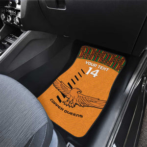 Custom Zambia Football Car Mats Copper Queens Kente Pattern