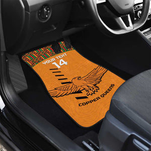 Custom Zambia Football Car Mats Copper Queens Kente Pattern