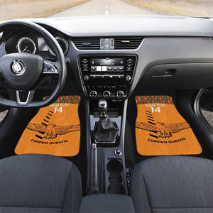 Custom Zambia Football Car Mats Copper Queens Kente Pattern