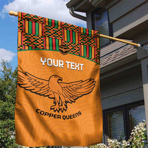 Custom Zambia Football Garden Flag Copper Queens Kente Pattern