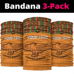 Custom Zambia Football Neck Gaiter Copper Queens Kente Pattern LT14