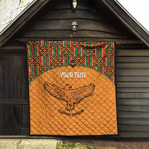 Custom Zambia Football Quilt Copper Queens Kente Pattern