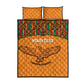 Custom Zambia Football Quilt Bed Set Copper Queens Kente Pattern