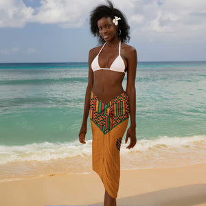 Custom Zambia Football Sarong Copper Queens Kente Pattern