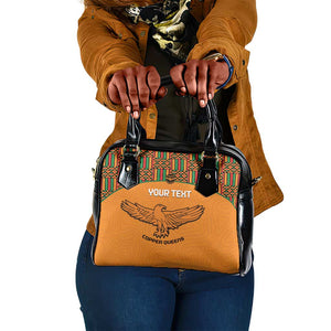 Custom Zambia Football Shoulder Handbag Copper Queens Kente Pattern