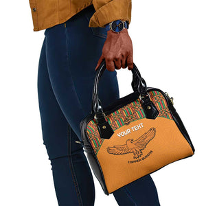 Custom Zambia Football Shoulder Handbag Copper Queens Kente Pattern