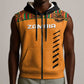 Custom Zambia Football Sleeveless Zip Hoodie Copper Queens Kente Pattern - African Pride