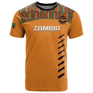 Custom Zambia Football T shirt Copper Queens Kente Pattern