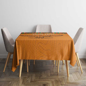 Custom Zambia Football Tablecloth Copper Queens Kente Pattern