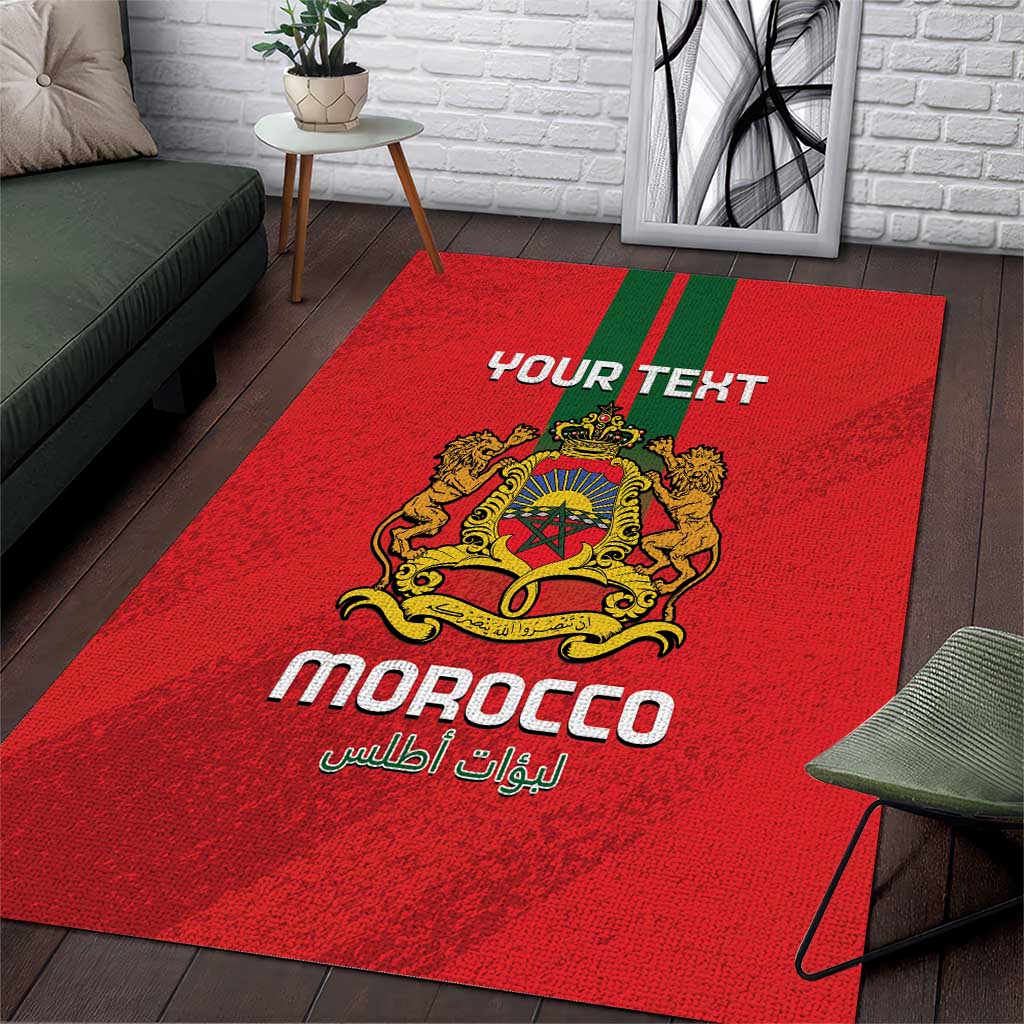 Custom Morocco Football Area Rug Go Lionesses of Atlas