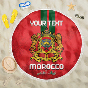 Custom Morocco Football Beach Blanket Go Lionesses of Atlas