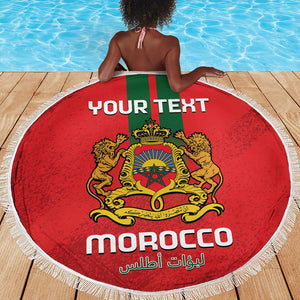 Custom Morocco Football Beach Blanket Go Lionesses of Atlas