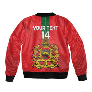 Custom Morocco Football Bomber Jacket Go Lionesses of Atlas