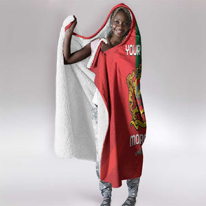 Custom Morocco Football Hooded Blanket Go Lionesses of Atlas