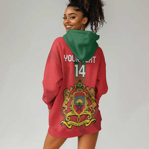 Custom Morocco Football Hoodie Dress Go Lionesses of Atlas